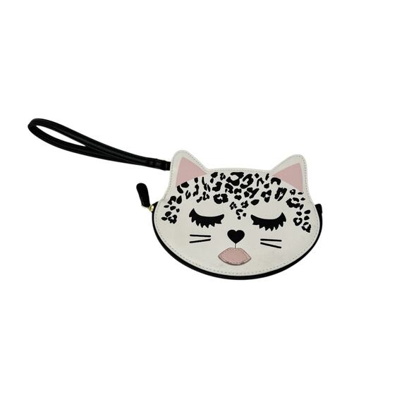 Luv Betsey By Betsey Johnson Leopard Print Cat Face Wristlet Bag Coin Purse 99 - Picture 1 of 10
